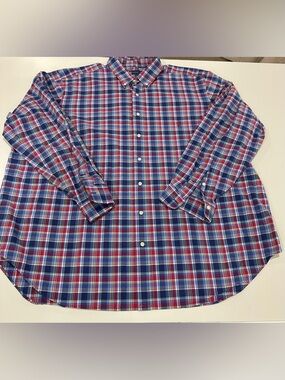Ralph Lauren Blue, Red & White Plaid Button-Down Shirt